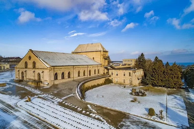 Old chateau in winter