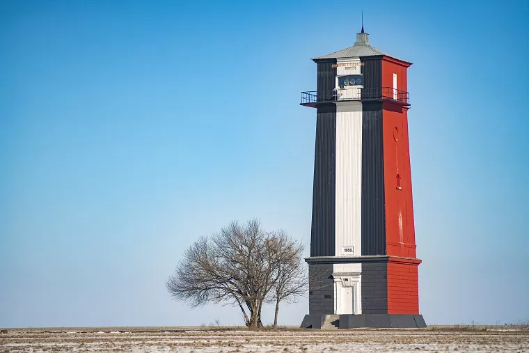 Khablovskyi lighthouse during winter season